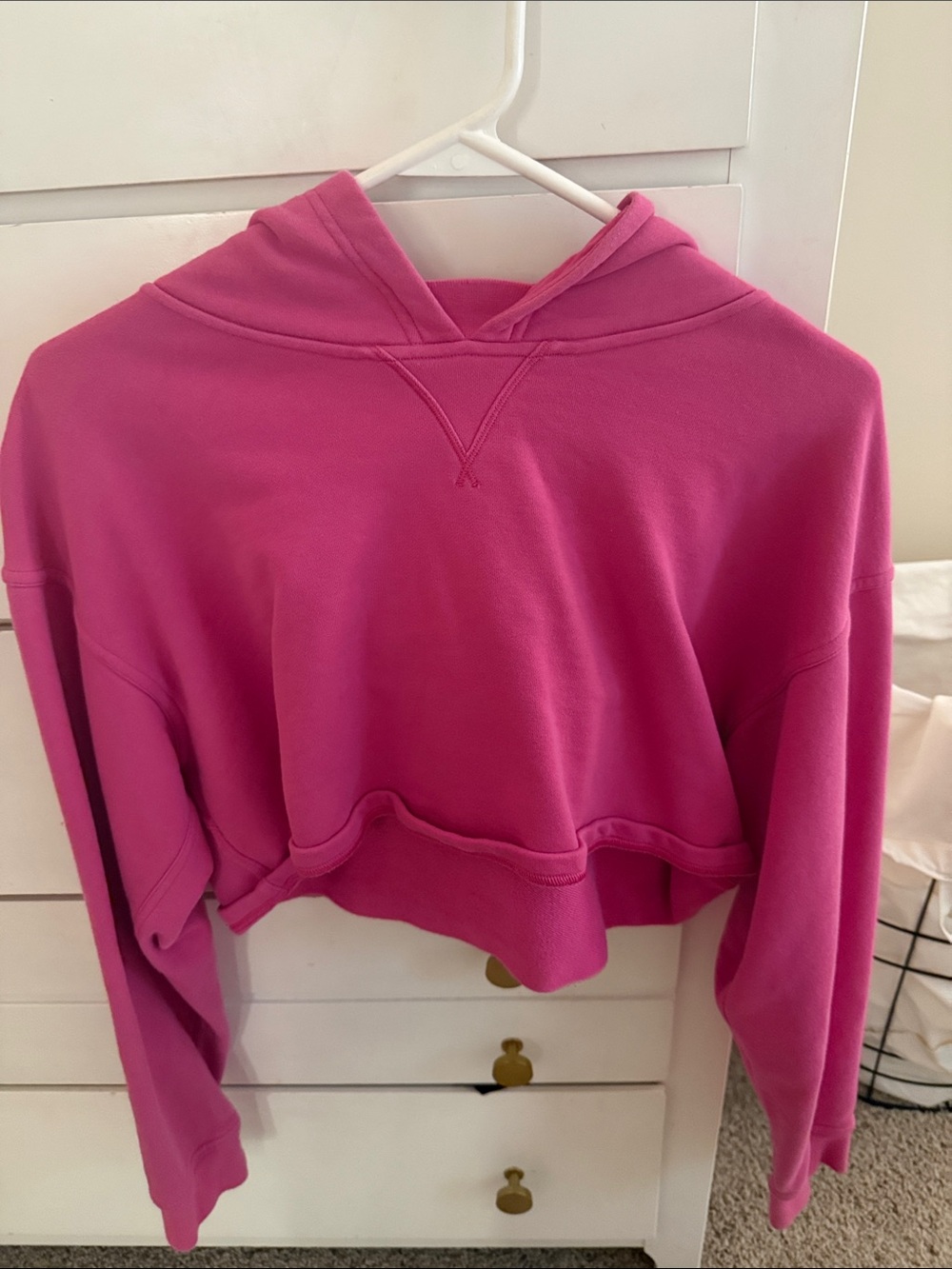 lululemon athletica Hot Pink Cropped Hoodie